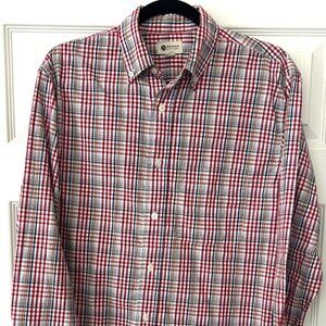 Haggar Stretch Check Dress Shirt Size Small Long Sleeve Button Down Mens